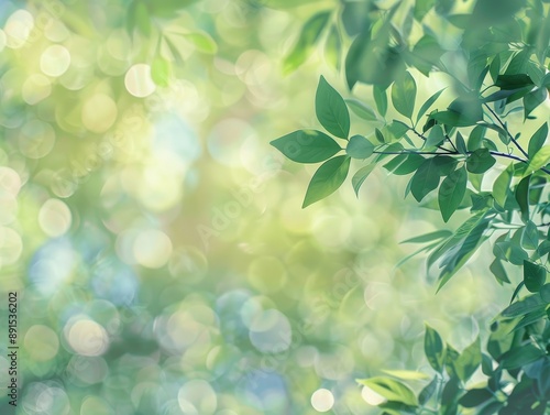 Green Leaf Bokeh Background...