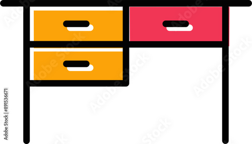 Table with Drawers II Vector Icon