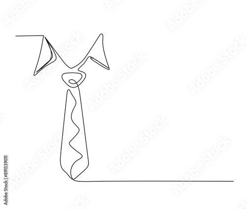 Continuous one line drawing of Tie illustration. Tie outline for International Men's Day concept. Editable line stroke.