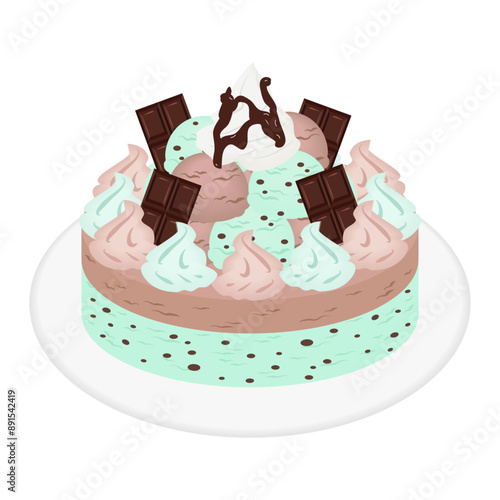 アイスクリームケーキチョコミント
