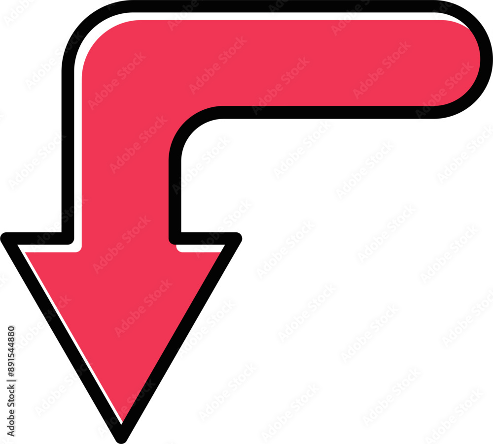 Turn Down Vector Icon Turn Down Vector Icon