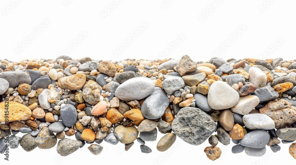Smooth River Rocks Isolated on White Background - Natural Stone Texture Smooth River Rocks Isolated on White Background - Natural Stone Texture