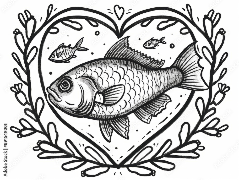 fish in a heart fish in a heart