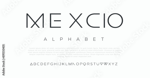 Mexcio Abstract modern urban alphabet fonts. Typography sport, technology, fashion, digital, future creative logo font. vector illustration
