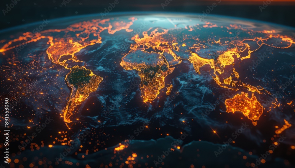 Global Unity Diverse Connections Radiating Confidence, a Symbol of Interconnectedness and International Cooperation This Image Depicts the Earth as a Network of Lights, Representing the Strength and Global Unity Diverse Connections Radiating Confidence, a Symbol of Interconnectedness and International Cooperation This Image Depicts the Earth as a Network of Lights, Representing the Strength and