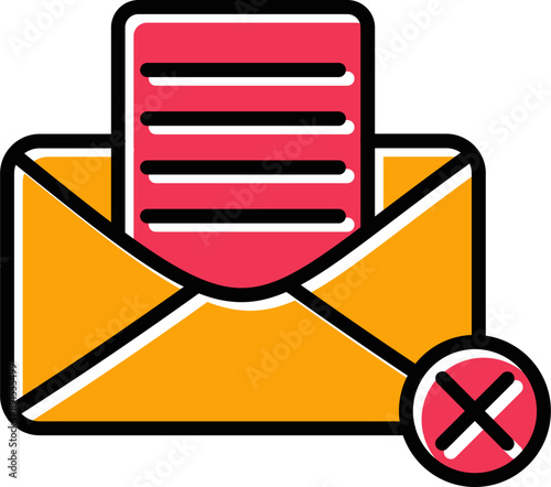 Rejection Of A Letter Vector Icon