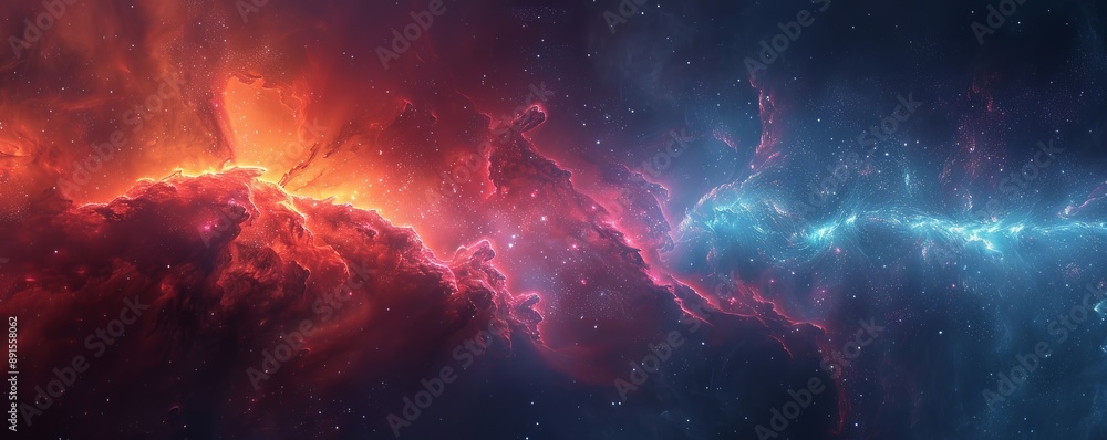 Cosmic Elegance: Vibrant Galaxy and Nebula Wallpaper with Dynamic Lighting for Minimalist Scene Cosmic Elegance: Vibrant Galaxy and Nebula Wallpaper with Dynamic Lighting for Minimalist Scene