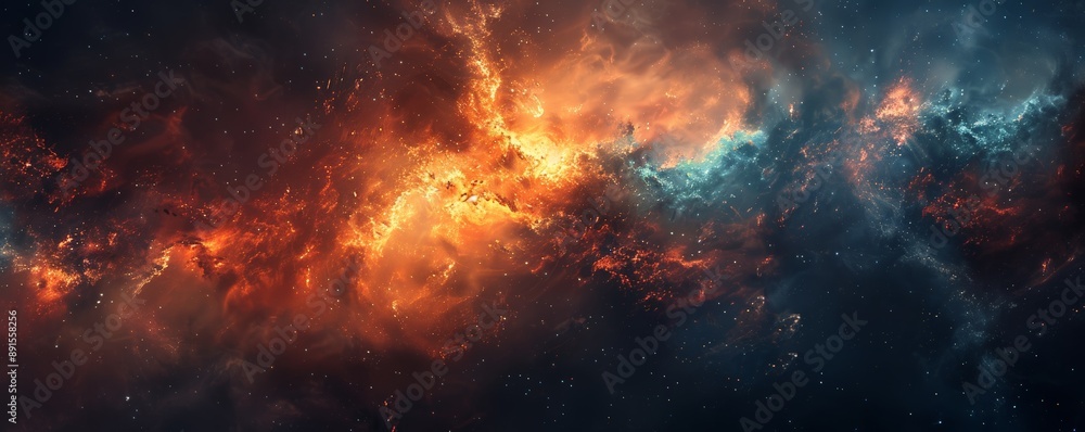 Cosmic Minimalism: Vibrant Galaxy and Nebula Wallpaper with Dynamic Lighting Cosmic Minimalism: Vibrant Galaxy and Nebula Wallpaper with Dynamic Lighting