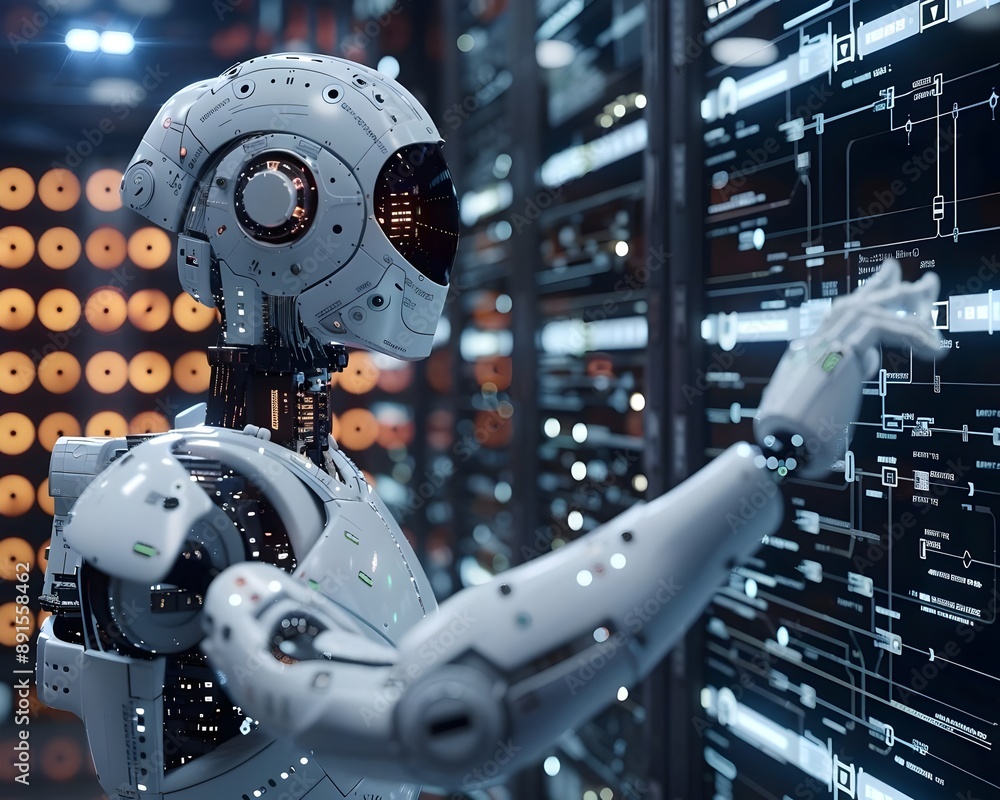 Advanced Robotic AI System Interface Technology Futuristic Automation. AI Generated Advanced Robotic AI System Interface Technology Futuristic Automation. AI Generated