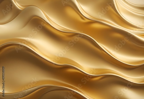 An abstract representation of gold waves flowing gracefully across a pale backdrop, with hints of shadow to accentuate depth