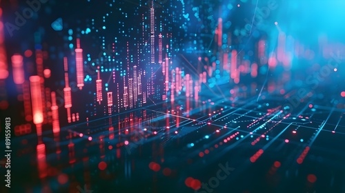 futuristic data visualization digital technology analytics abstract background innovation. AI Generated