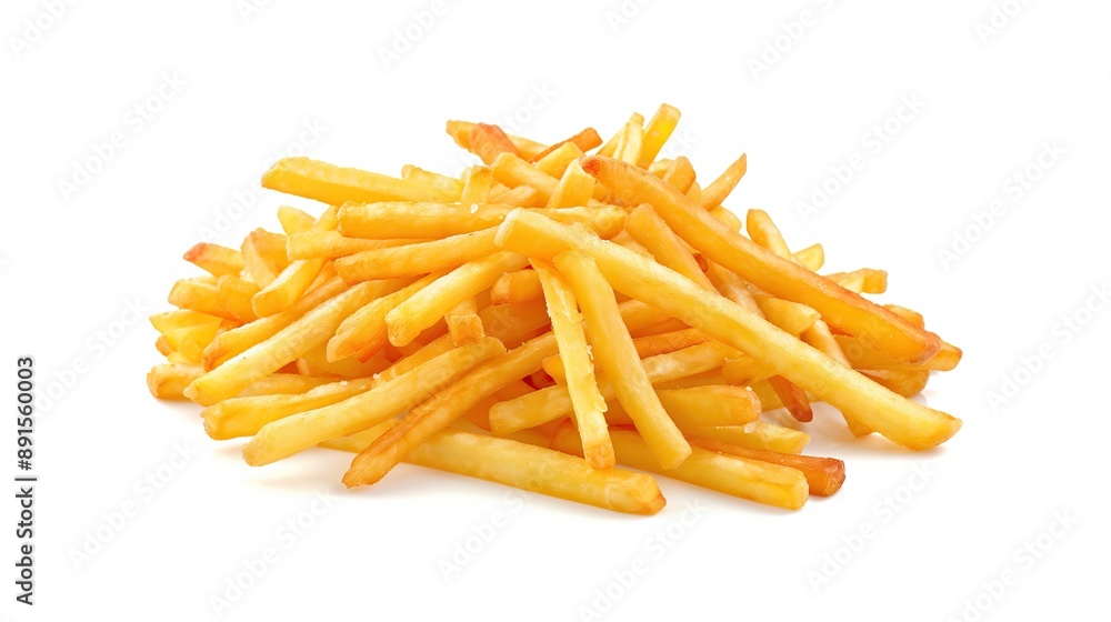 pile of golden French fries fast food concept isolated on white background pile of golden French fries fast food concept isolated on white background