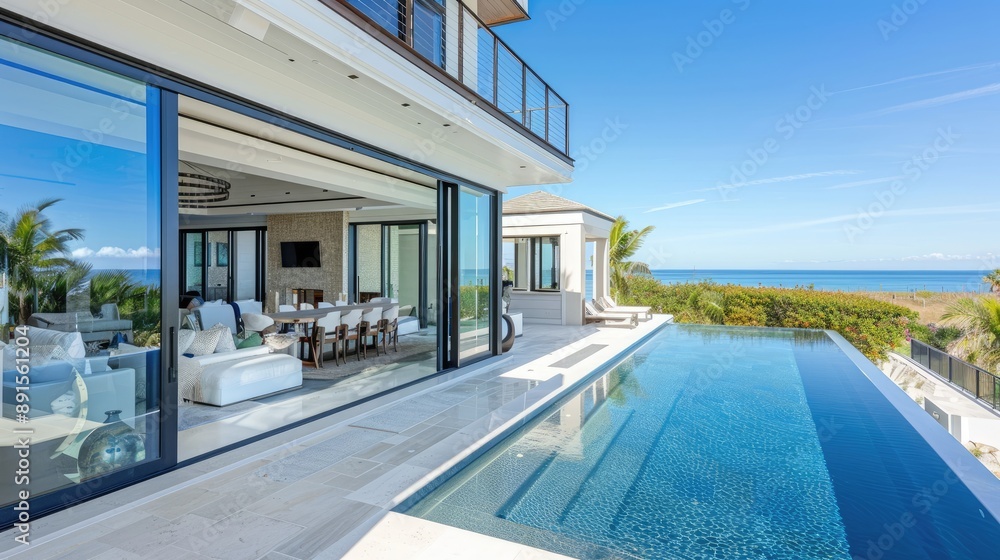 A grand coastal estate with a modern design A grand coastal estate with a modern design