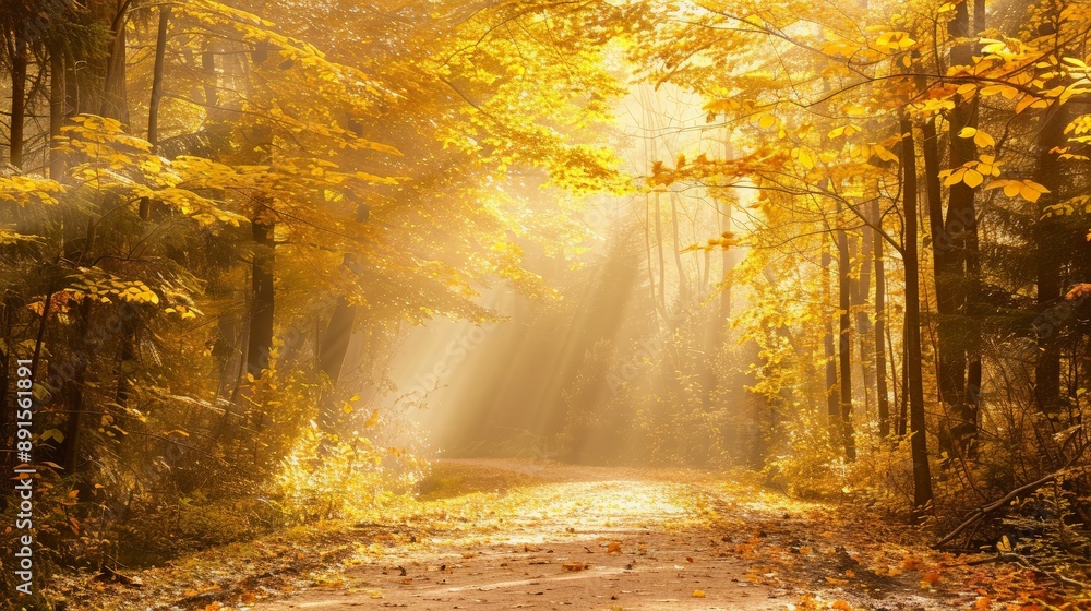 Obraz premium Golden Autumn Path