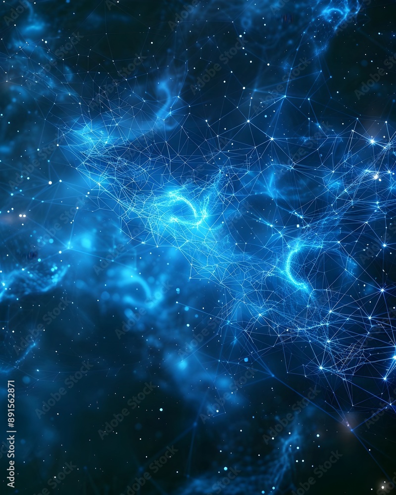 Fototapeta premium Futuristic Digital Network Science Technology Abstract Connections. AI Generated