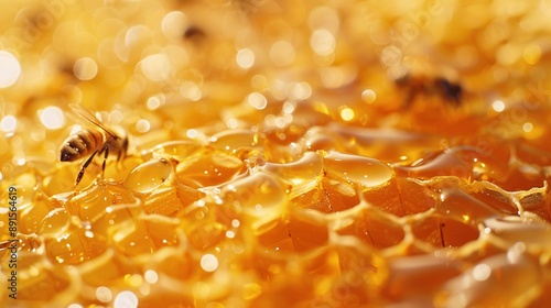 Fototapeta Naklejka Na Ścianę i Meble -  Close-Up of a Honeycomb Structure