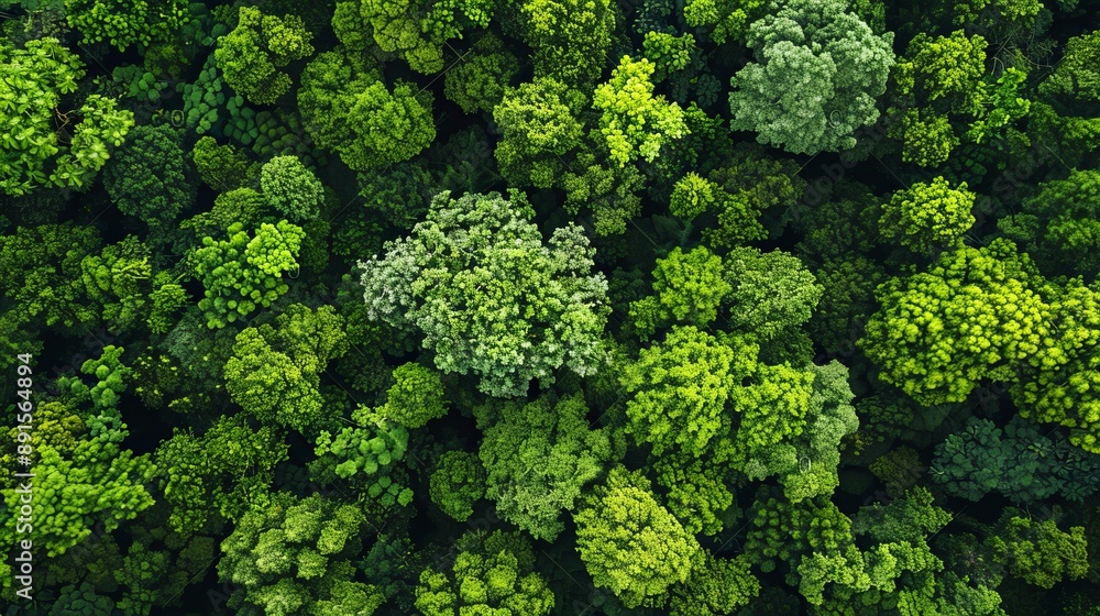 An aerial view of a forest, highlighting the rainforest ecosystem and a healthy environment. The texture of the green tree canopy is visible from above. An aerial view of a forest, highlighting the rainforest ecosystem and a healthy environment. The texture of the green tree canopy is visible from above.