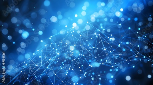 Abstract Futuristic Network Digital Connections Light Blue. AI Generated