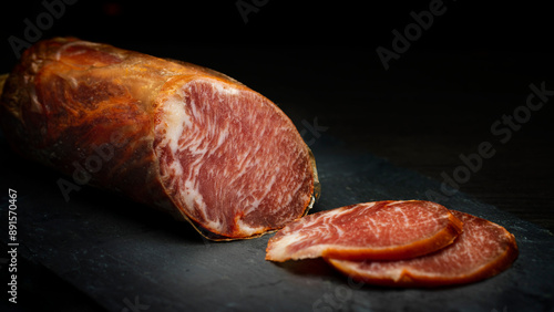 authentic Spanish acorn fed Iberian pork loin. Lomo ibérico