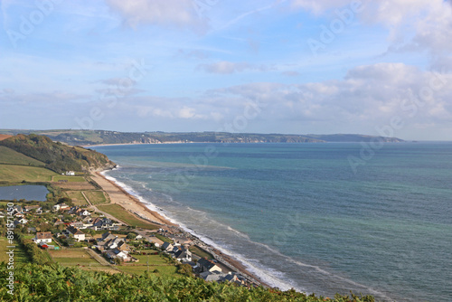 Aerial view of the coast of South Devon at Beesands	 photo