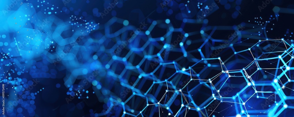Abstract blue background with a hexagonal pattern for technology, Abstract blue background with a hexagonal pattern for technology,