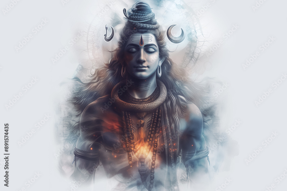 Obraz premium Hindu God Shiva in meditation