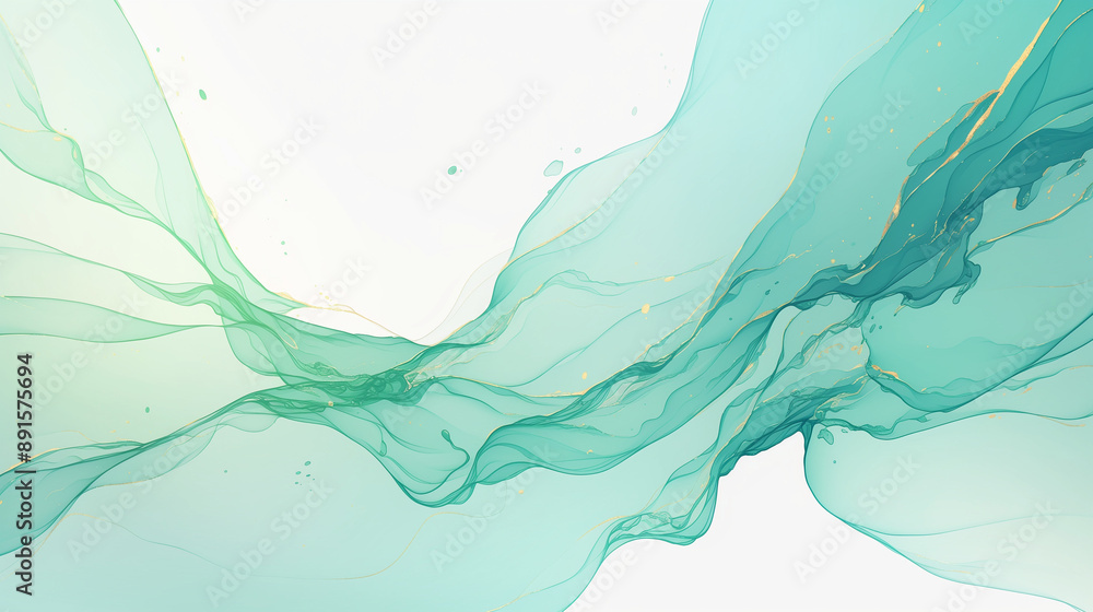 emerald green and teal ink wash abstract art with gradient and expressive brushstrokes, featuring fluid and flowing lines emerald green and teal ink wash abstract art with gradient and expressive brushstrokes, featuring fluid and flowing lines