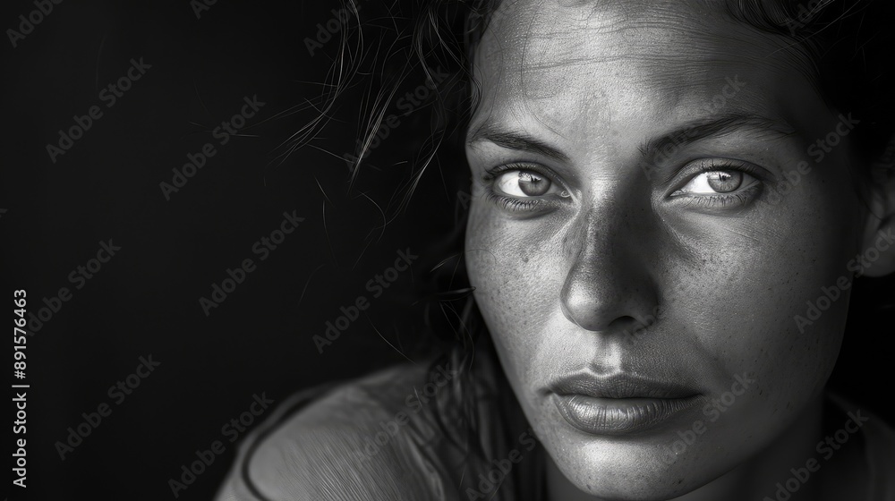 Portrait of a woman. Life in all its manifestations: beauty, strength, tenderness. AI generative. Portrait of a woman. Life in all its manifestations: beauty, strength, tenderness. AI generative.
