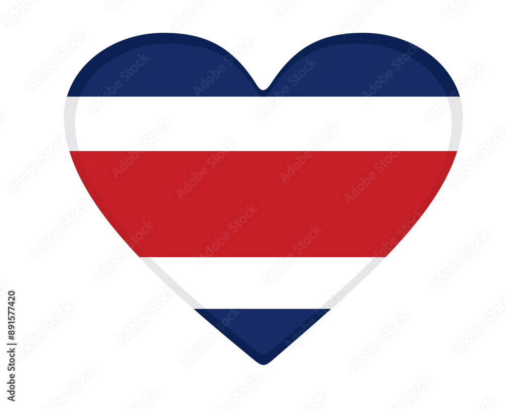 Costa Rica flag heart shaped. vector Costa Rica flag heart shaped. vector