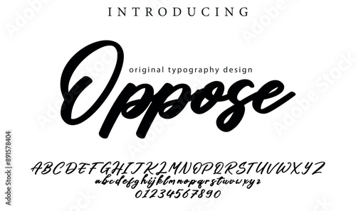 Oppose Font Stylish brush painted an uppercase vector letters, alphabet, typeface