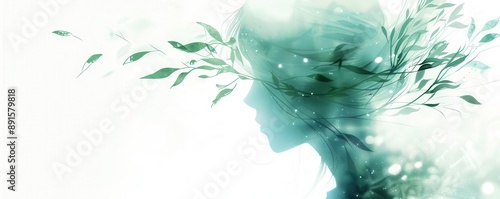 Anime character with nature powers and effect lines, anime effect line, emphasizing growth and vitality photo