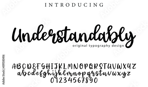 Understandably Font Stylish brush painted an uppercase vector letters, alphabet, typeface