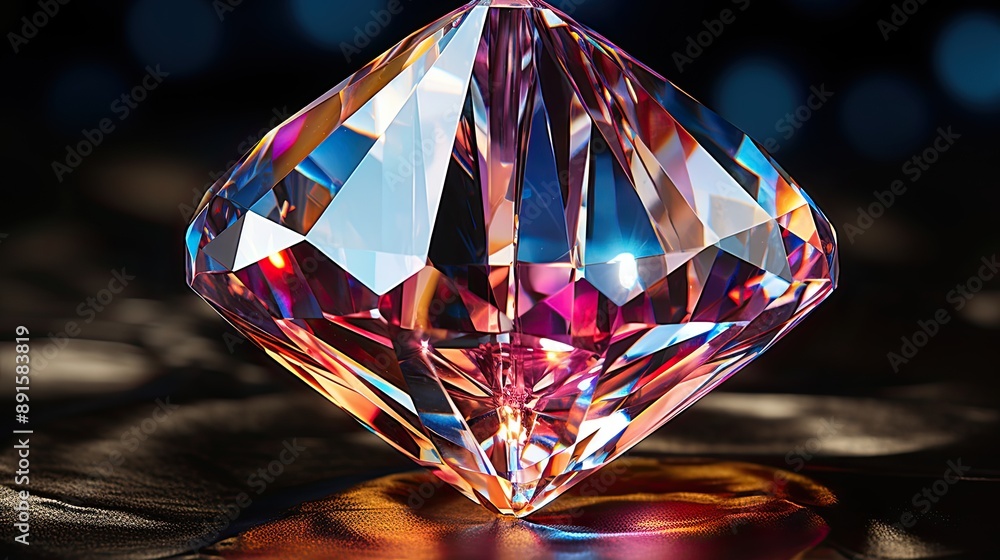 3d illustration of jewelry diamond rock with light reflections spectral 3d illustration of jewelry diamond rock with light reflections spectral