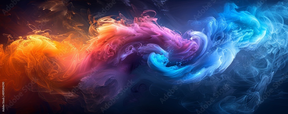 Swirling neon tornado shapes Swirling neon tornado shapes