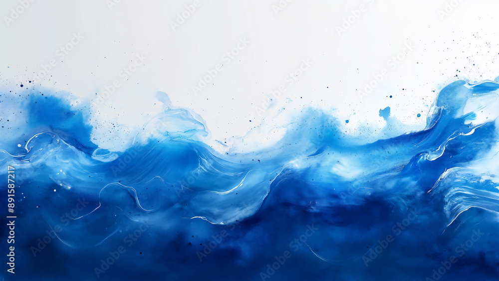Abstract blue watercolor background with smoke and fog, white background, banner design. Abstract blue watercolor background with smoke and fog, white background, banner design.