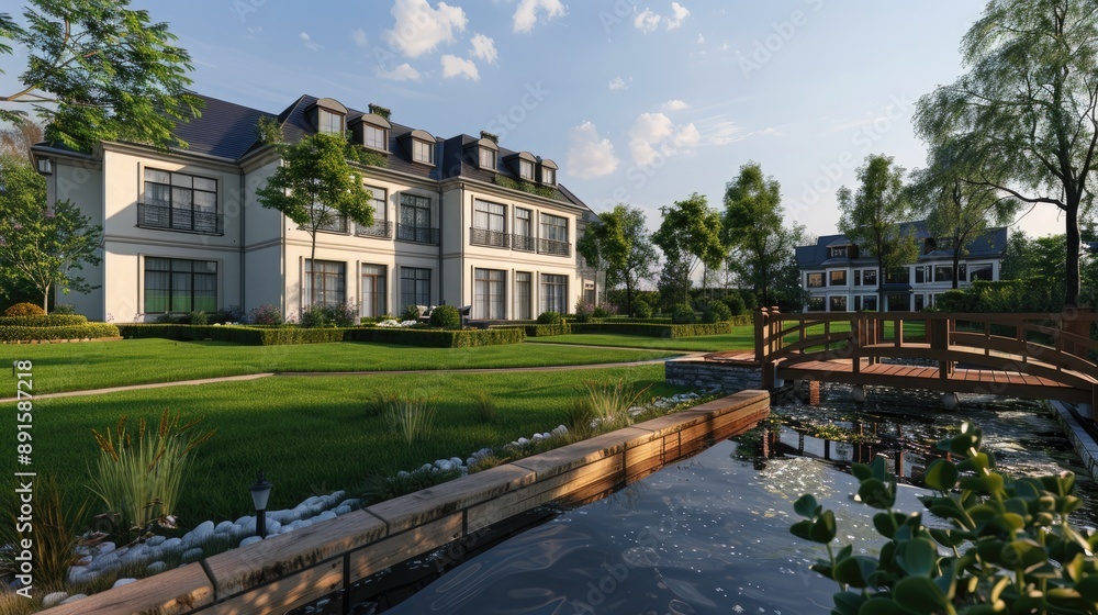 A sophisticated countryside manor with a modern design A sophisticated countryside manor with a modern design
