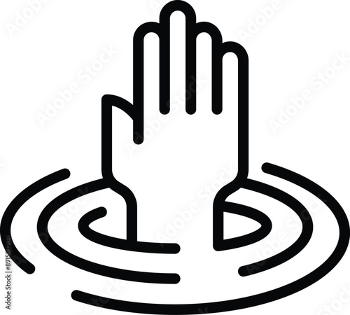 Suffocation caused by submersion in water.