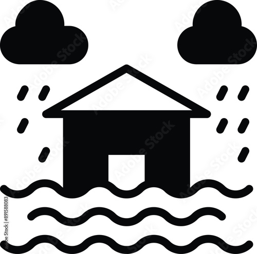 An overflow of water submerging land.