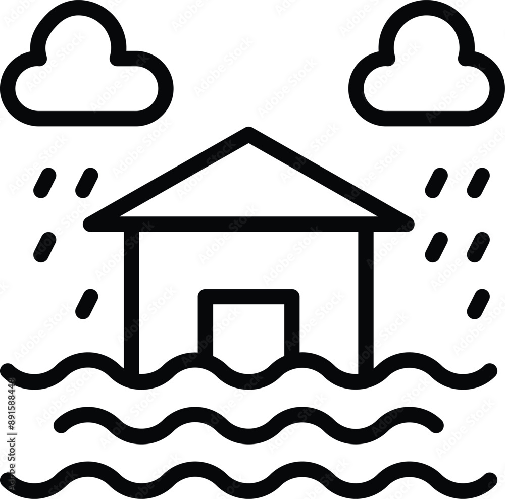 An overflow of water submerging land. An overflow of water submerging land.