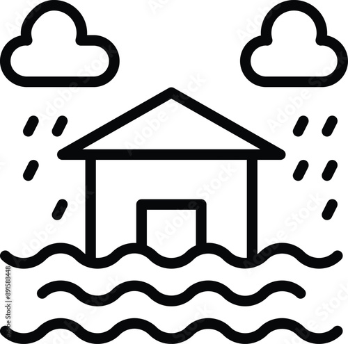 An overflow of water submerging land.