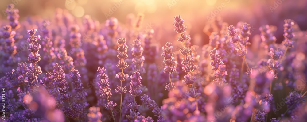 A field of lavender under the sun. A field of lavender under the sun.