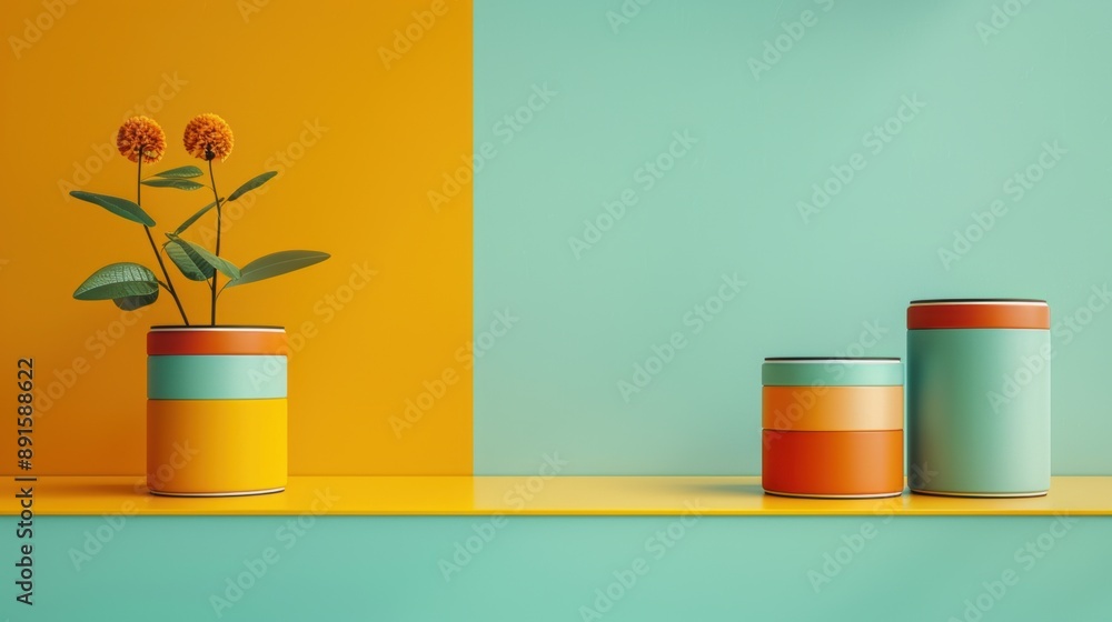 Modern 3D Clay Store Product with Varied Lighting, Clean Design, and Text Space on Colorful Background Modern 3D Clay Store Product with Varied Lighting, Clean Design, and Text Space on Colorful Background