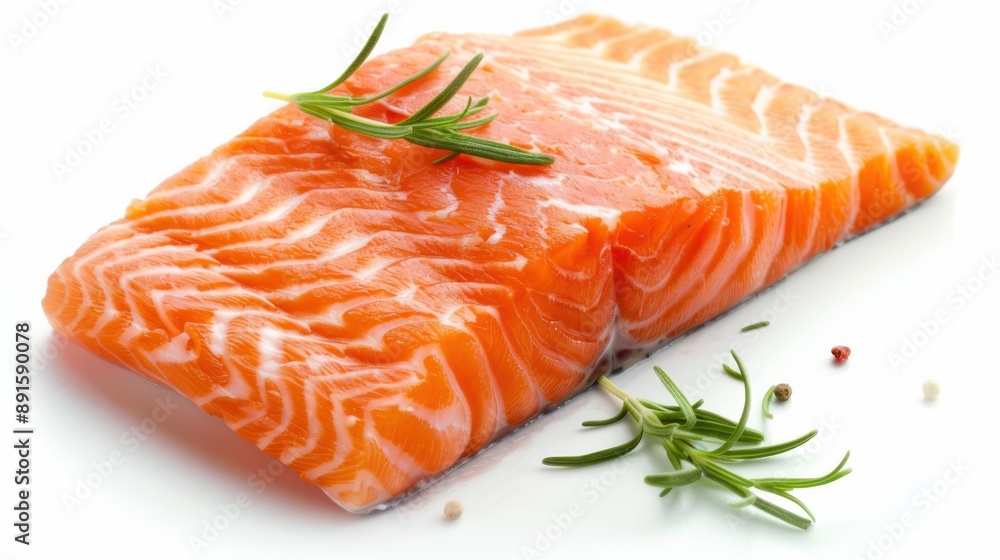 Cooked salmon fillet on white background Cooked salmon fillet on white background