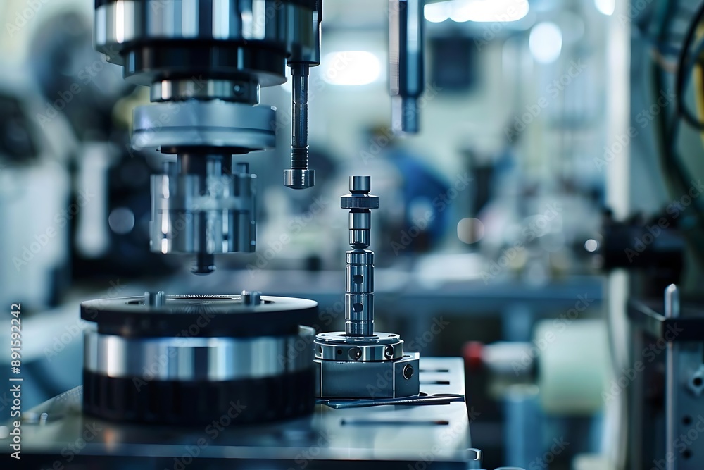 Closeup of Industrial Machine with Metal Parts - Photo Closeup of Industrial Machine with Metal Parts - Photo