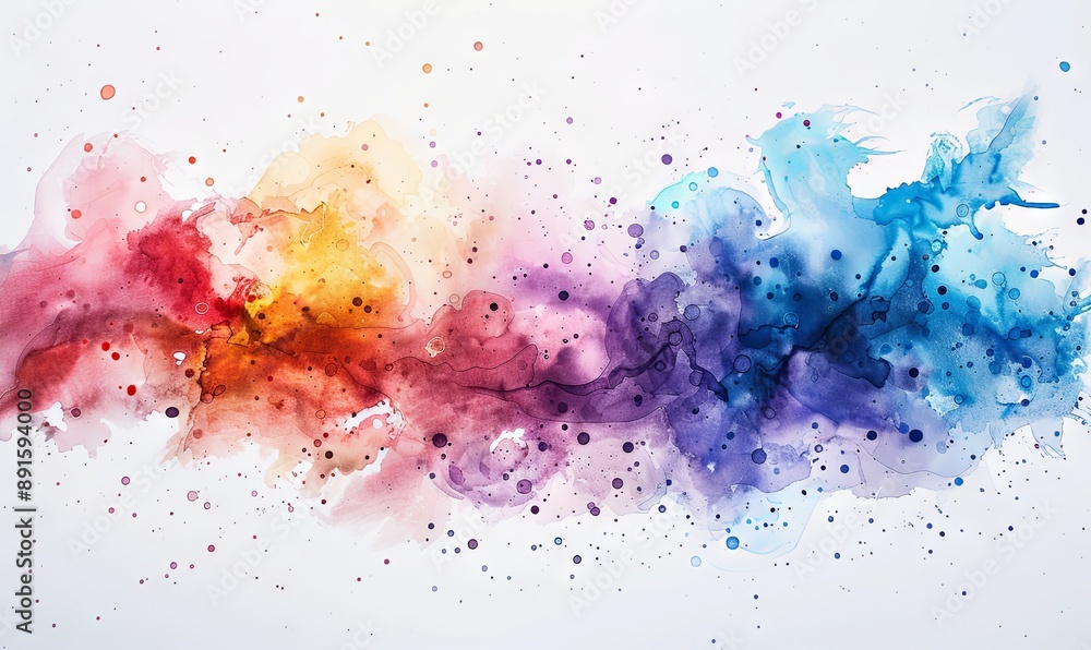 Watercolor splatter in vibrant hues Watercolor splatter in vibrant hues