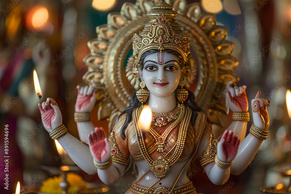 Fototapeta premium Hindu Goddess Lakshmi idol