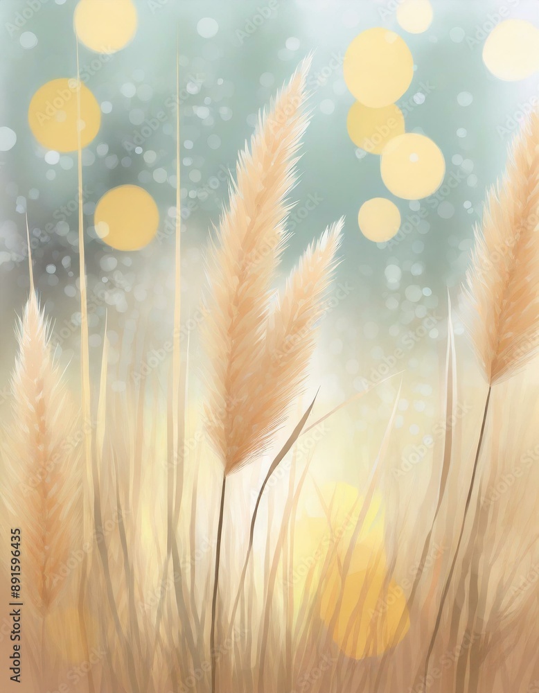 Obraz premium Trawa pampasowa tło fototapeta