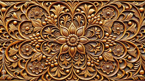 Ornate wooden floral carving