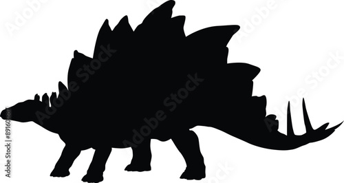 Dinosaur silhouette full body illustration