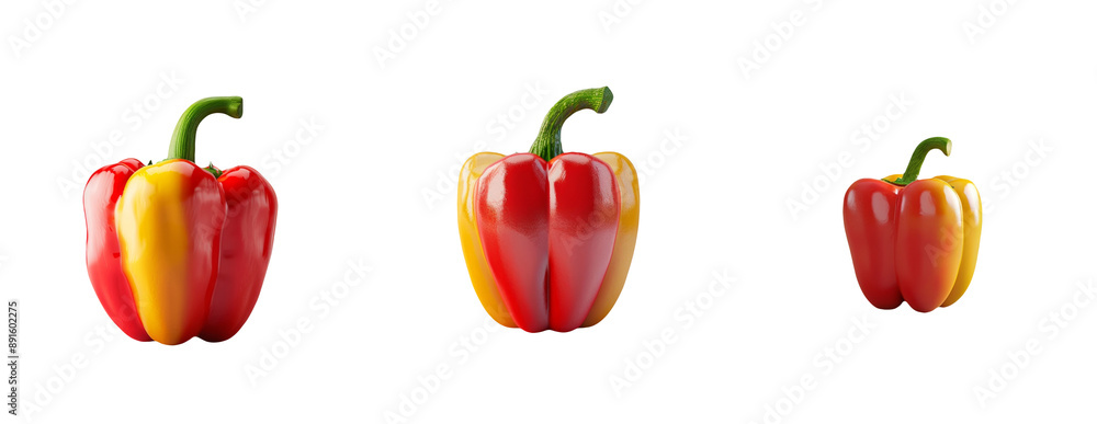 Fresh Bell Peppers Isolated on Transparent Background Fresh Bell Peppers Isolated on Transparent Background